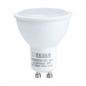 GU100530-5D Tesla - LED žárovka GU10, 5W, 230V, 400lm, 25 000h, 3000K teplá bílá, 100st stmívatelná