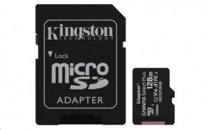 SDCS2/128GB Kingston - paměťová karta 128GB Micro SDXC Canvas Select Plus 100R A1 C10 Card + SD adaptér